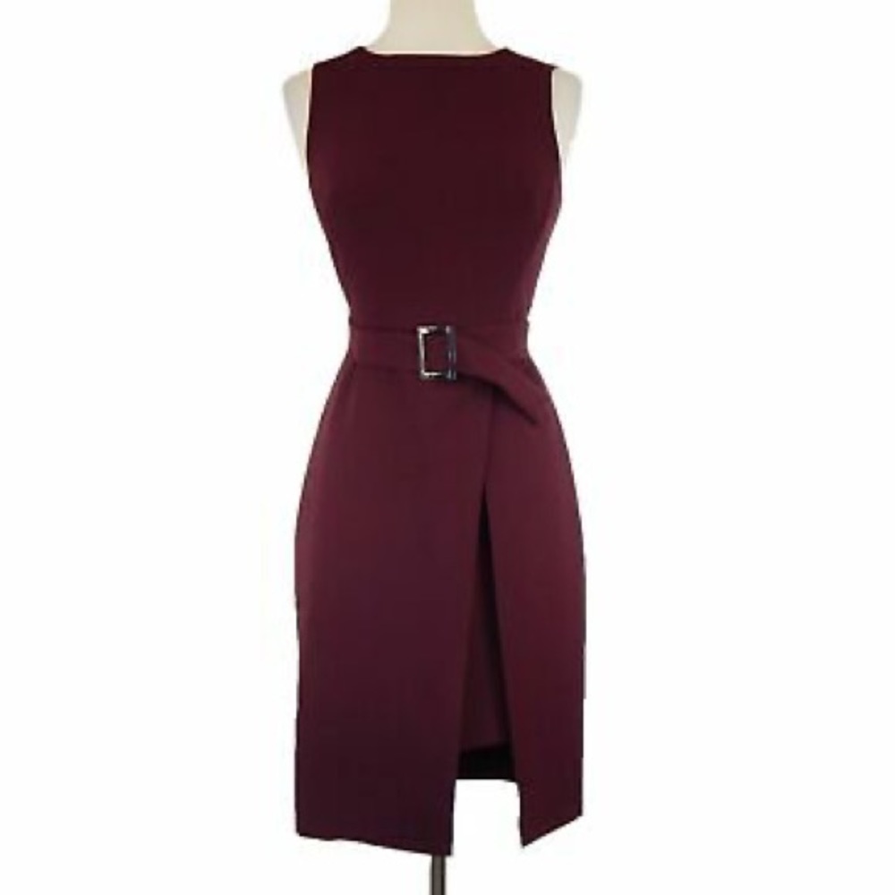 White House Black Market Belted Sleeveless Dress